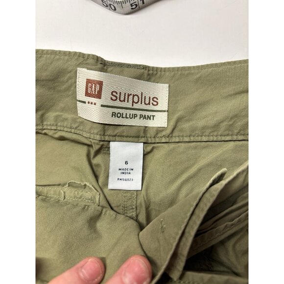 Gap Cargo Pants (size 6) green rollup pants - Picture 4 of 7